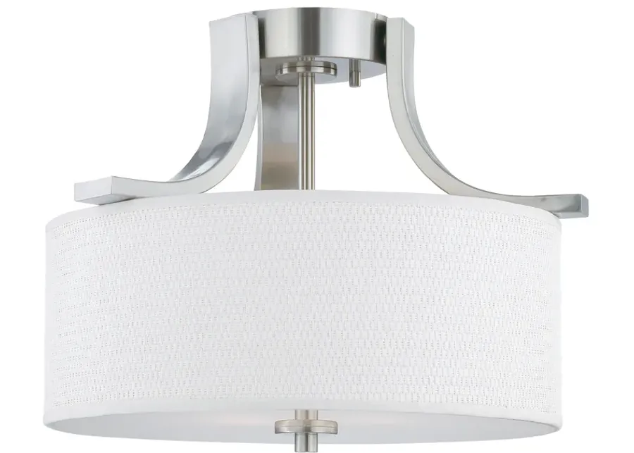 Pendenza 15.25" Wide 2-Light Flush Mount - Brushed Nickel