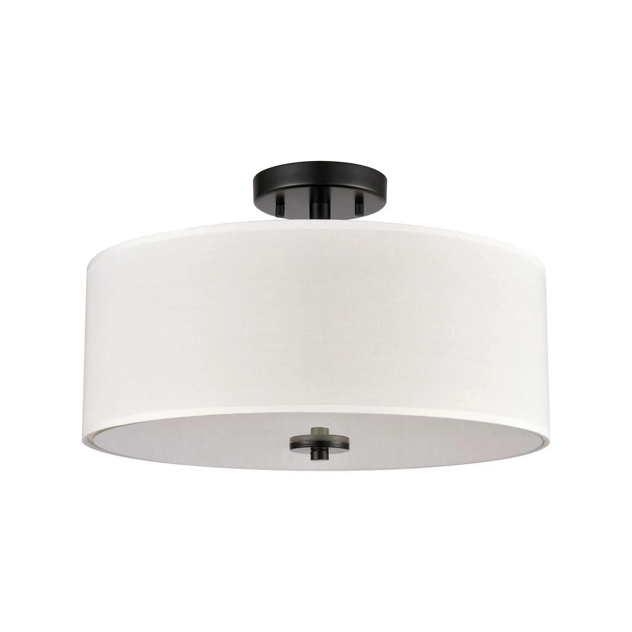 Oakland 16" Wide 2-Light Semi Flush Mount - Black