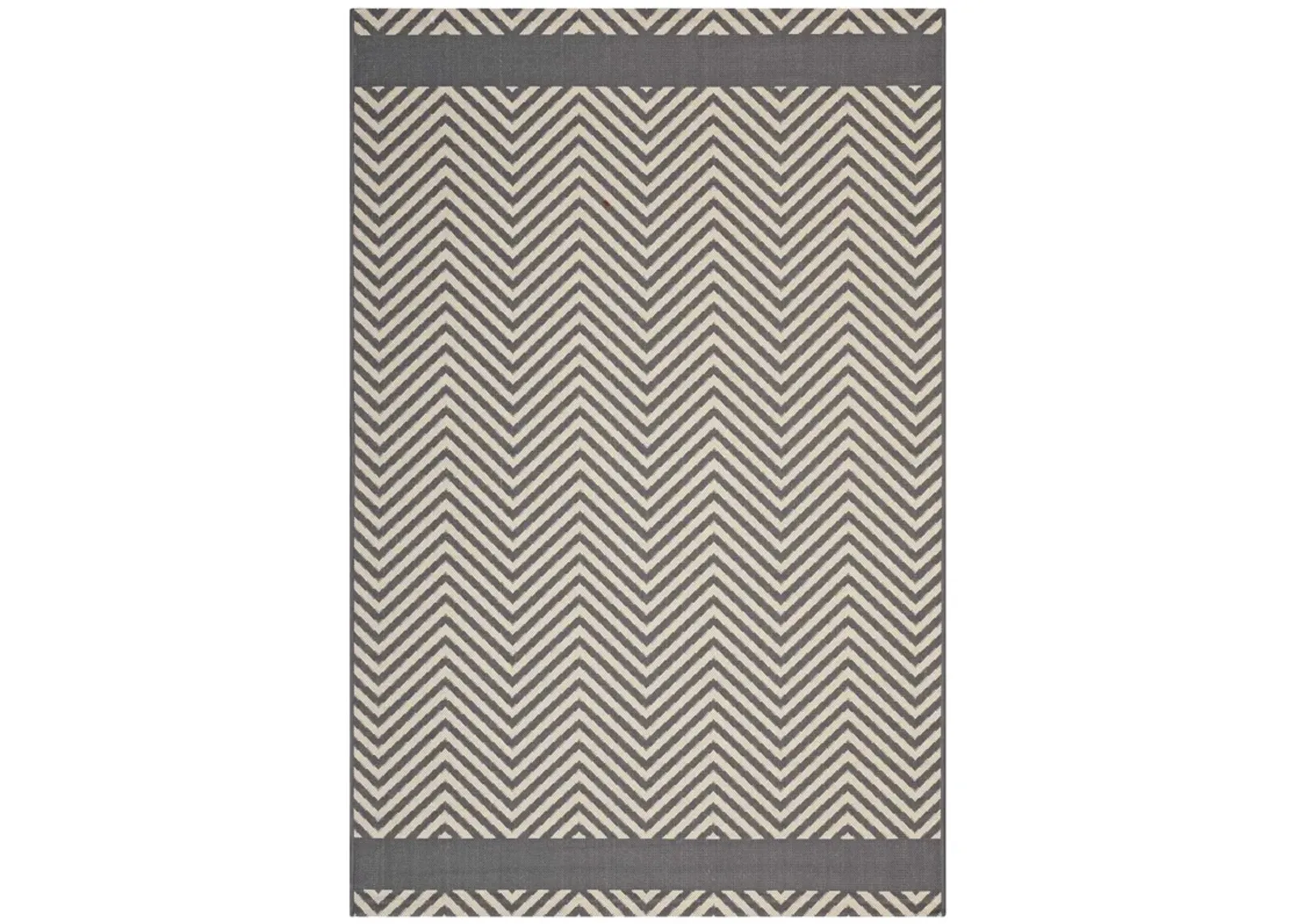 Optica Chevron With End Borders 5x8 Indoor and Outdoor Area Rug