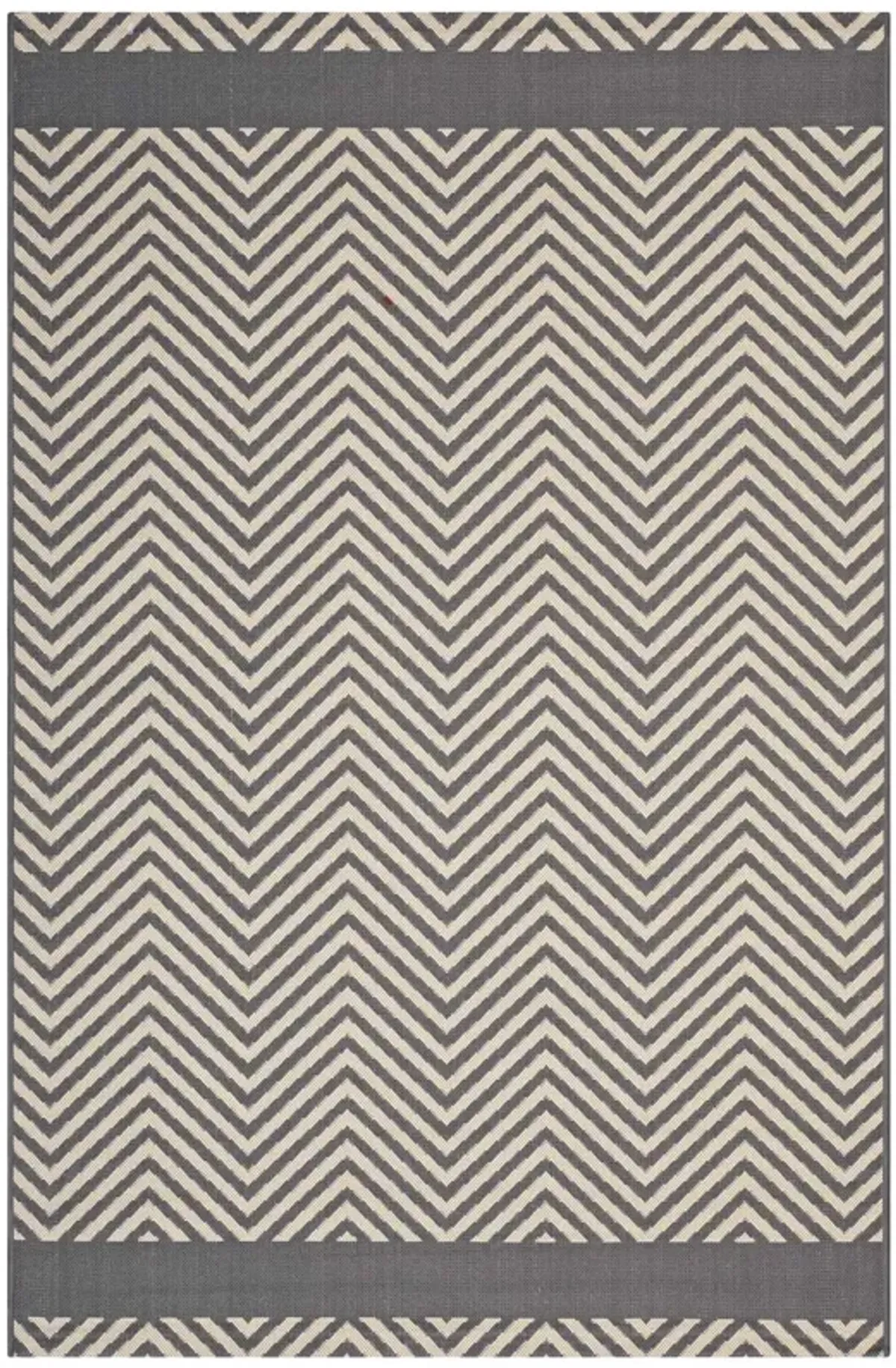 Optica Chevron With End Borders 5x8 Indoor and Outdoor Area Rug