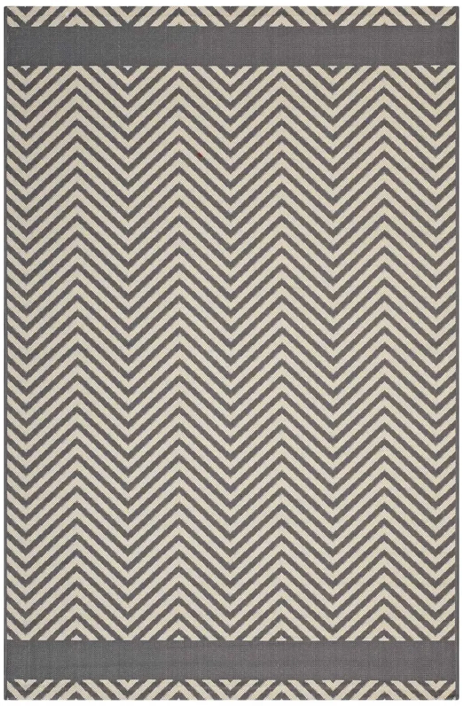 Optica Chevron With End Borders 5x8 Indoor and Outdoor Area Rug