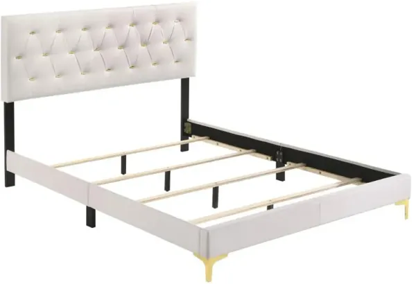 Kendall Tufted Upholstered Panel Queen Bed White