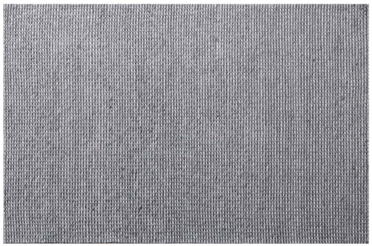 Bigen Anna Gray/Silver Transitional Striped Organic Wool Indoor Area Rug, 5' x 7'9"