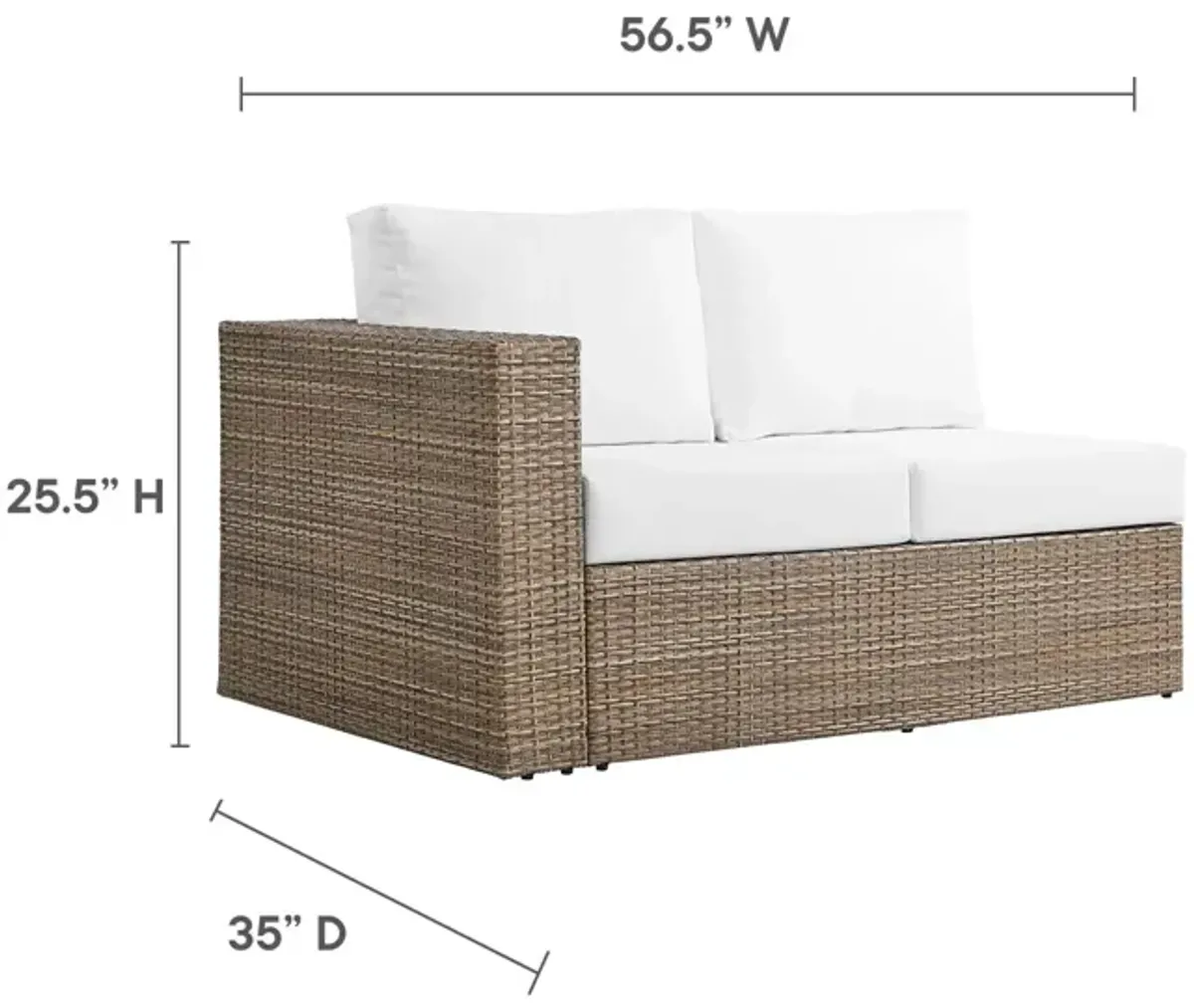 Convene Outdoor Patio Outdoor Patio Left-Arm Loveseat