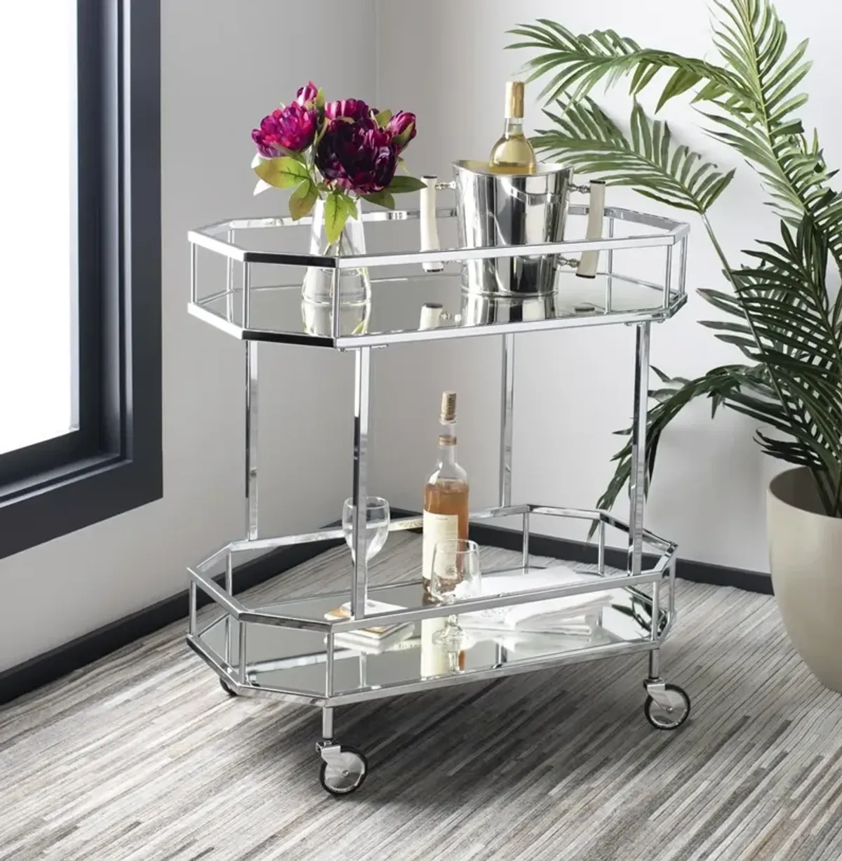 SILVA 2 TIER OCTAGON BAR CART