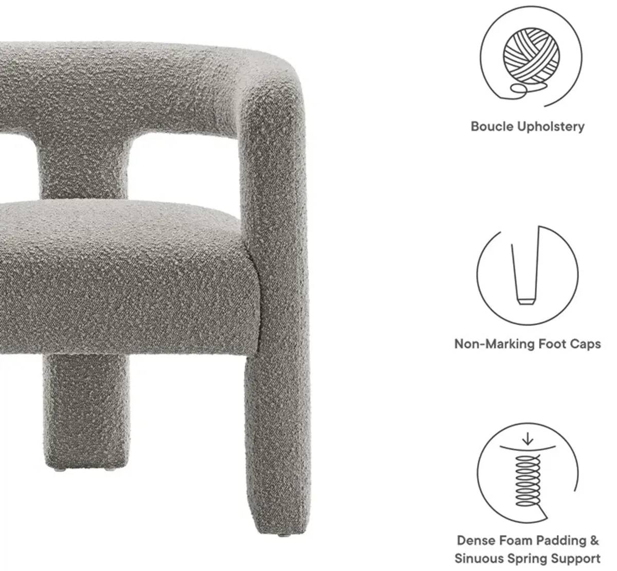 Kayla Boucle Upholstered Armchair