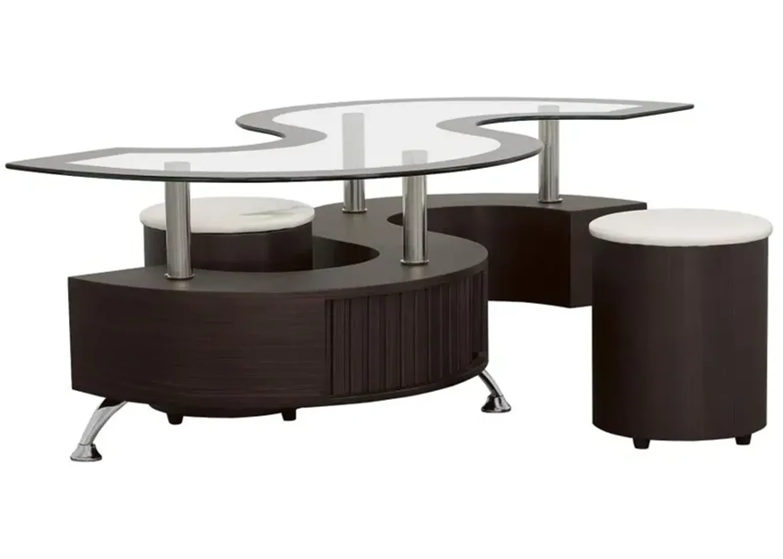 Buckley 3-piece Coffee Table and Stools Set Cappuccino