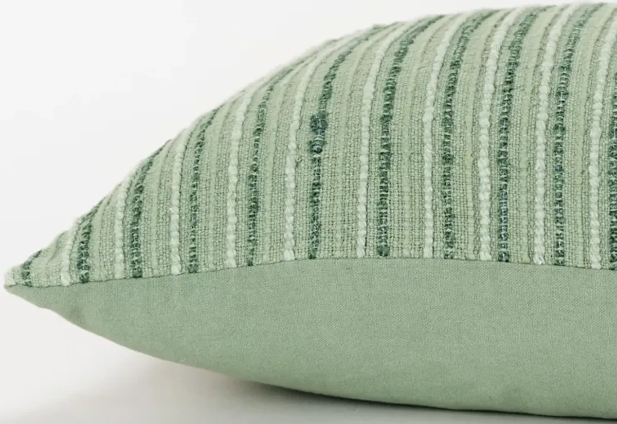 Stripe Patterned Solid Green  Pillow