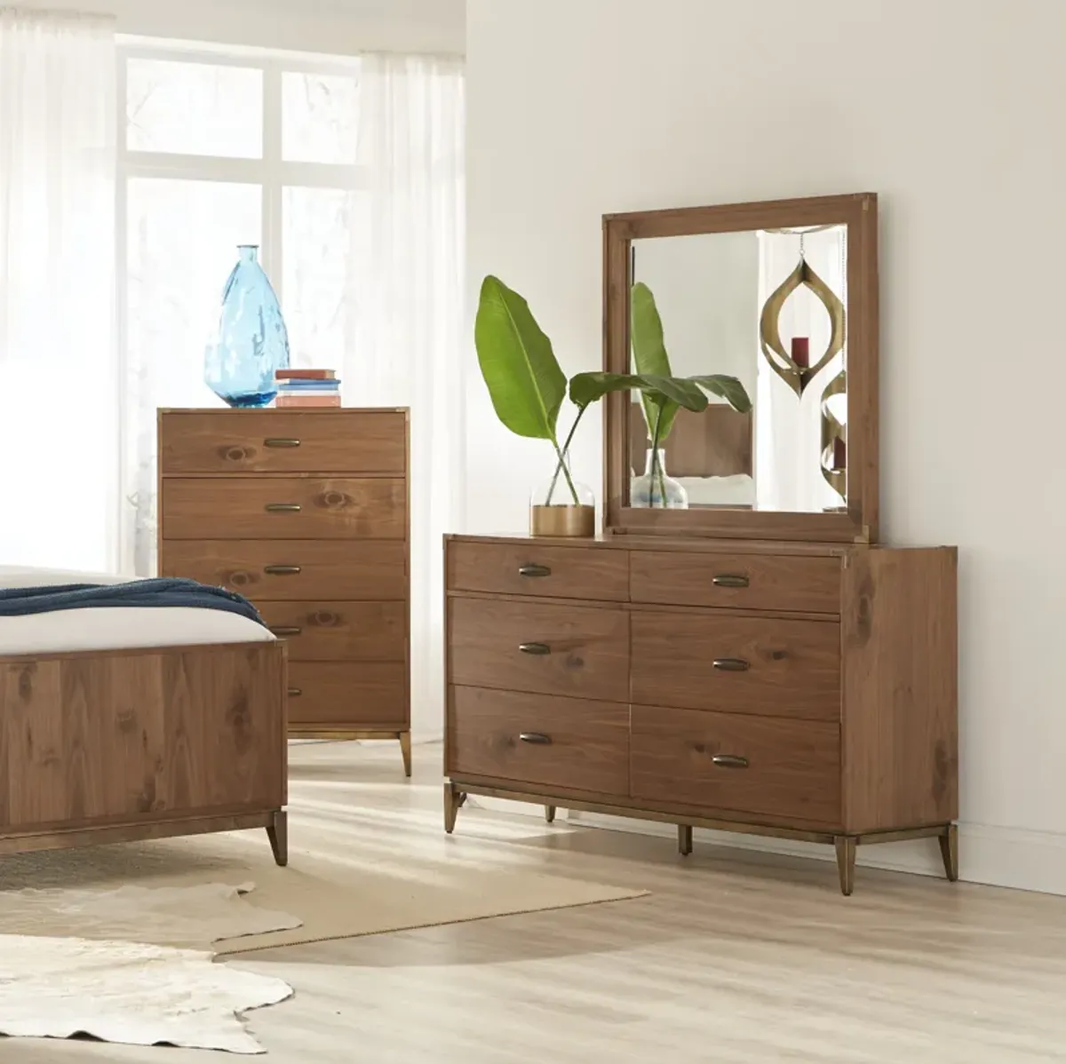 Adler Six Drawer Dresser in Natural Walnut (2024)