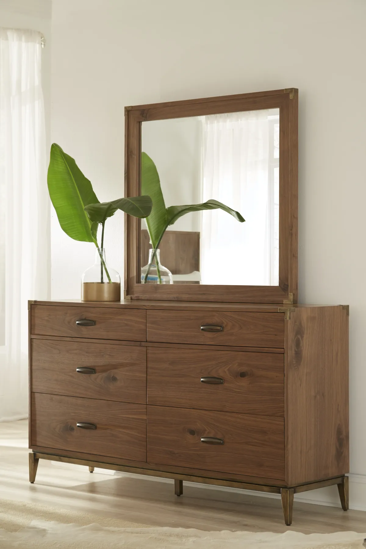 Adler Six Drawer Dresser in Natural Walnut (2024)