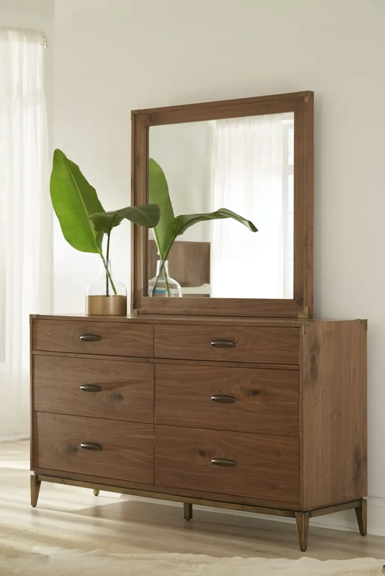 Adler Six Drawer Dresser in Natural Walnut (2024)