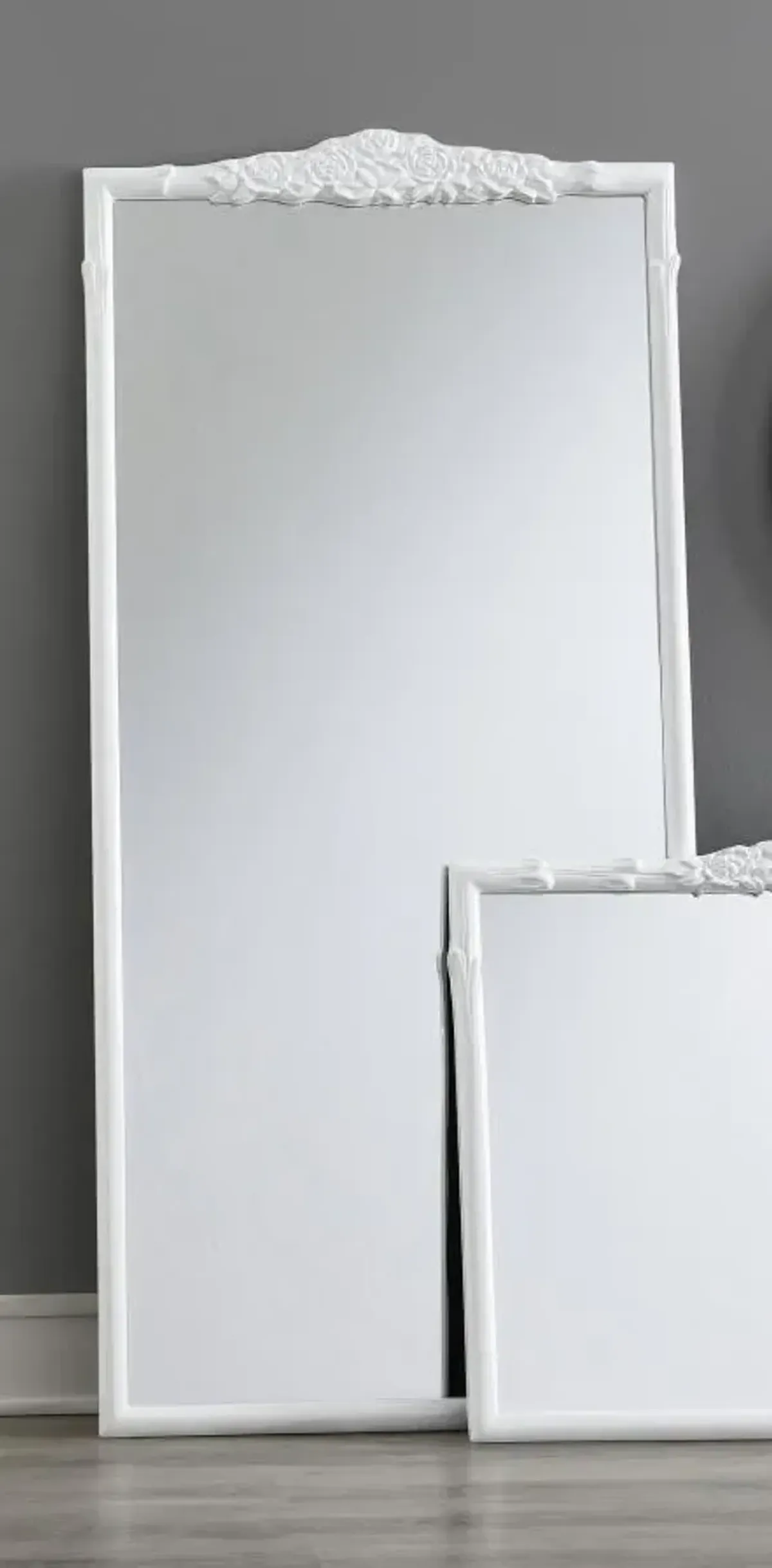 Sylvie French Provincial Rectangular Floor Mirror White