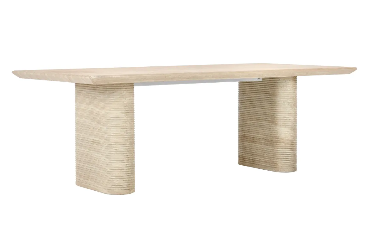 Aiden 87" Outdoor Dining Table Beige