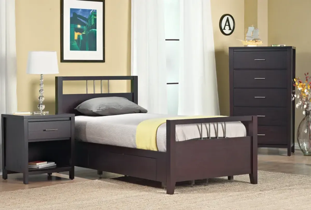 Nevis King-size Platform Storage Bed in Espresso