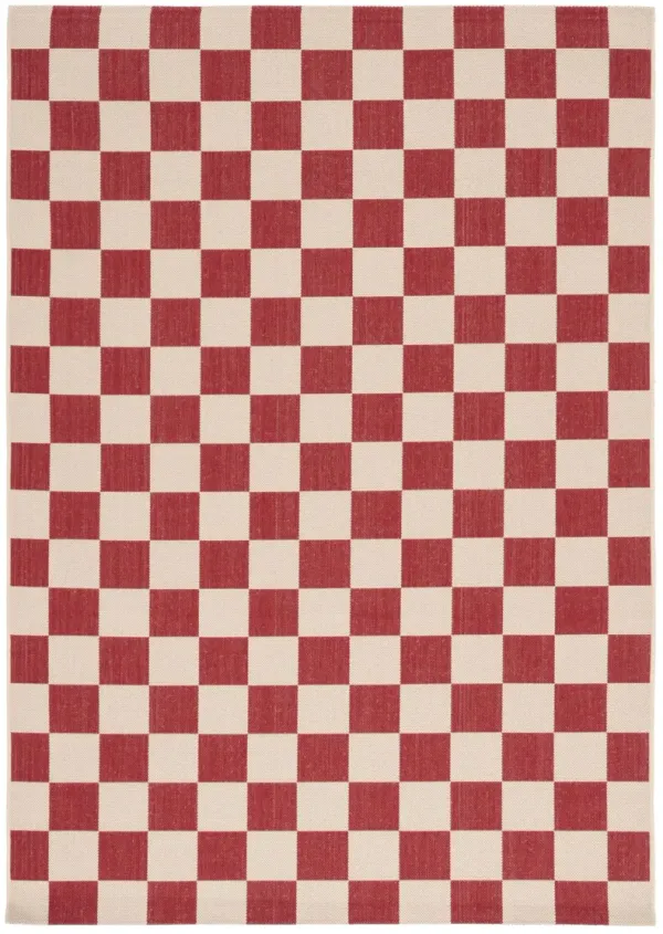 COURTYARD 6442 RED  5'-3' x 7'-6' Medium Rectangle Rug