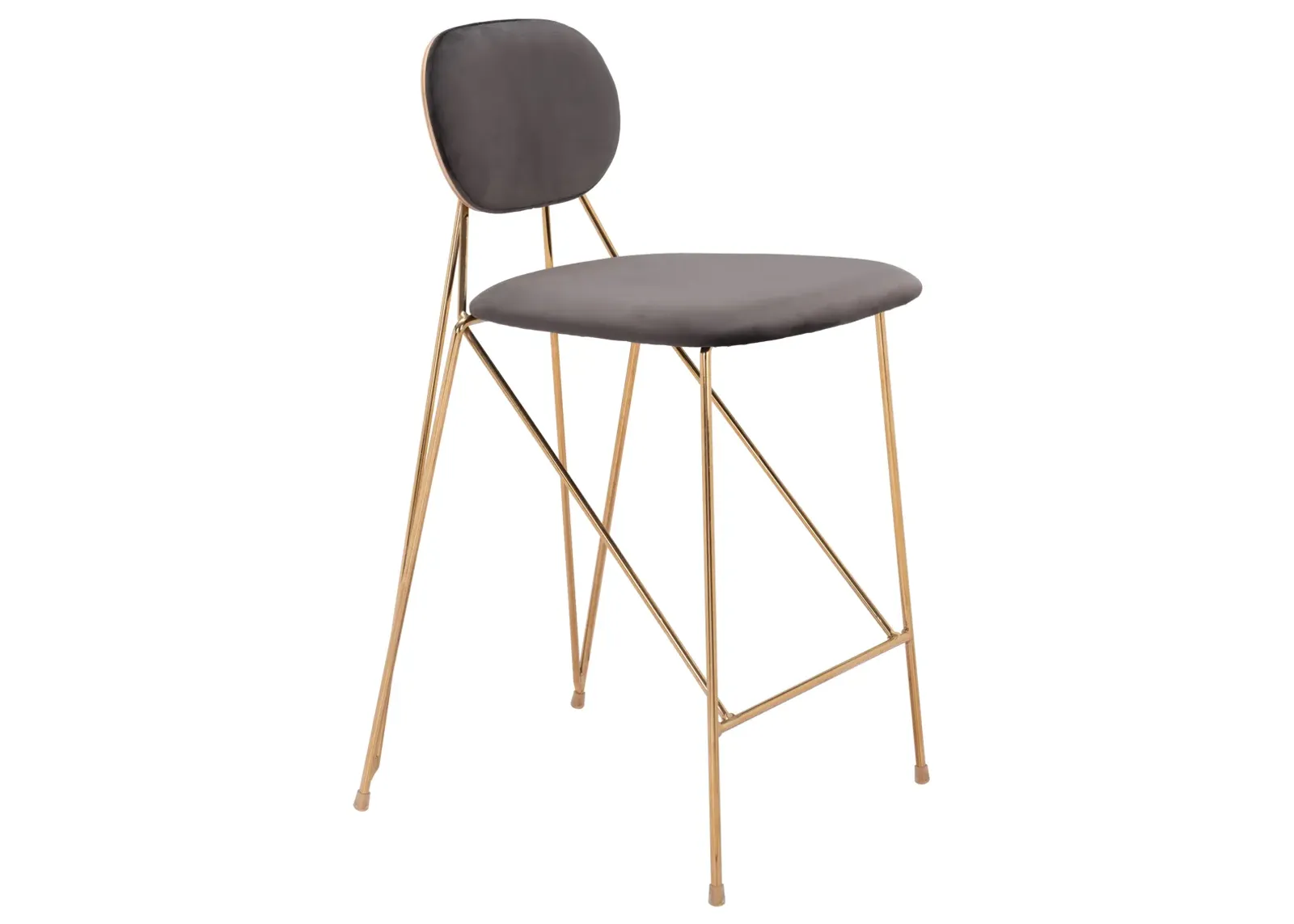 Georges Counter Stool (Set of 2) Gray & Gold