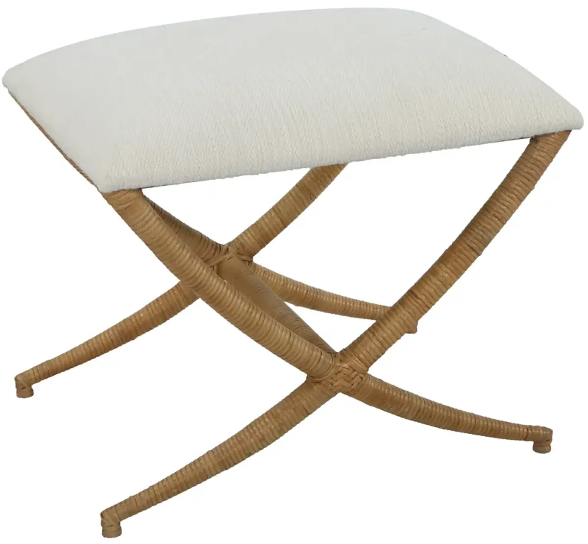 Expedition White Fabric Small Bench