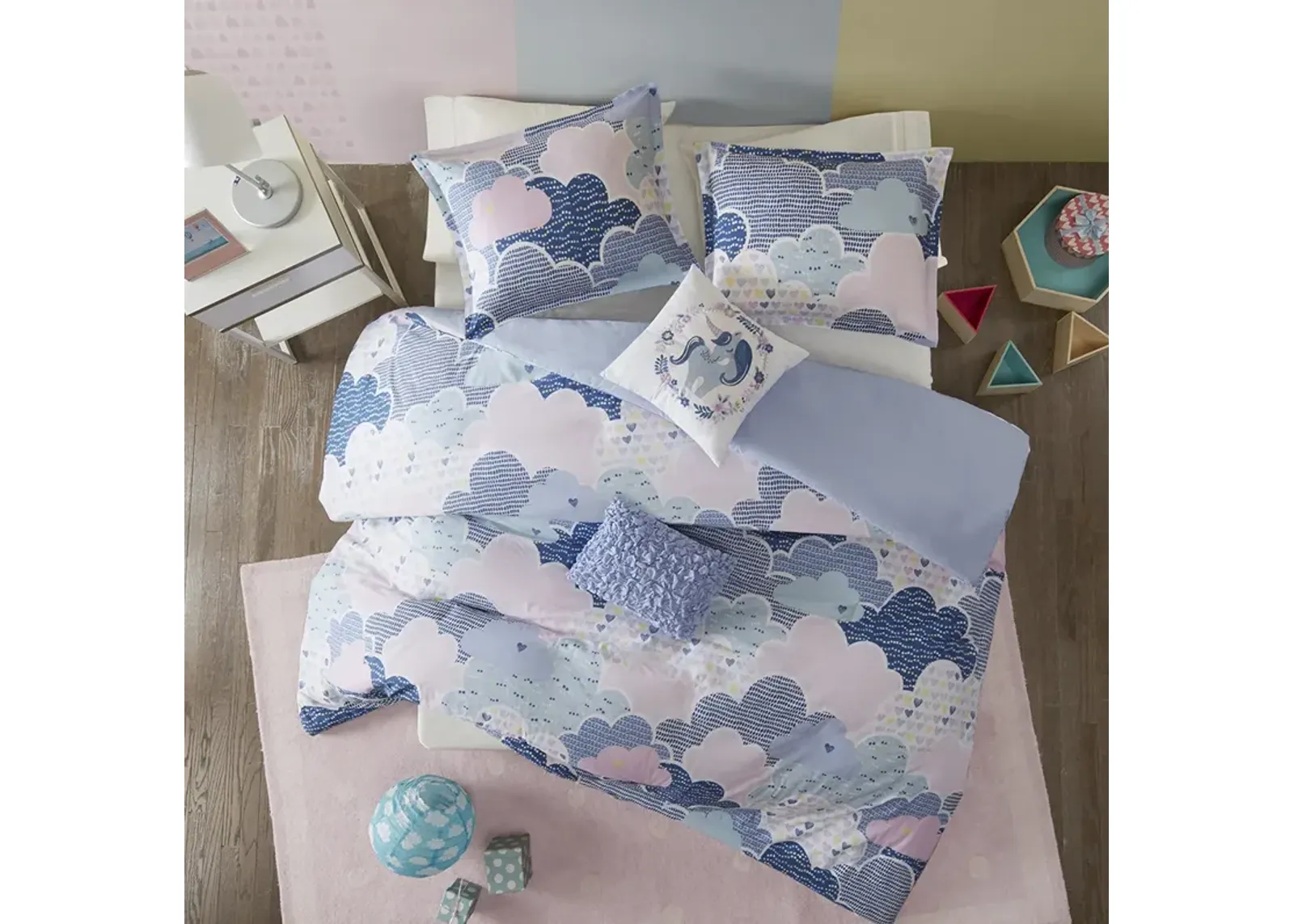 Urban Habitat Kids Cloud Blue Cotton Printed Duvet Cover Set