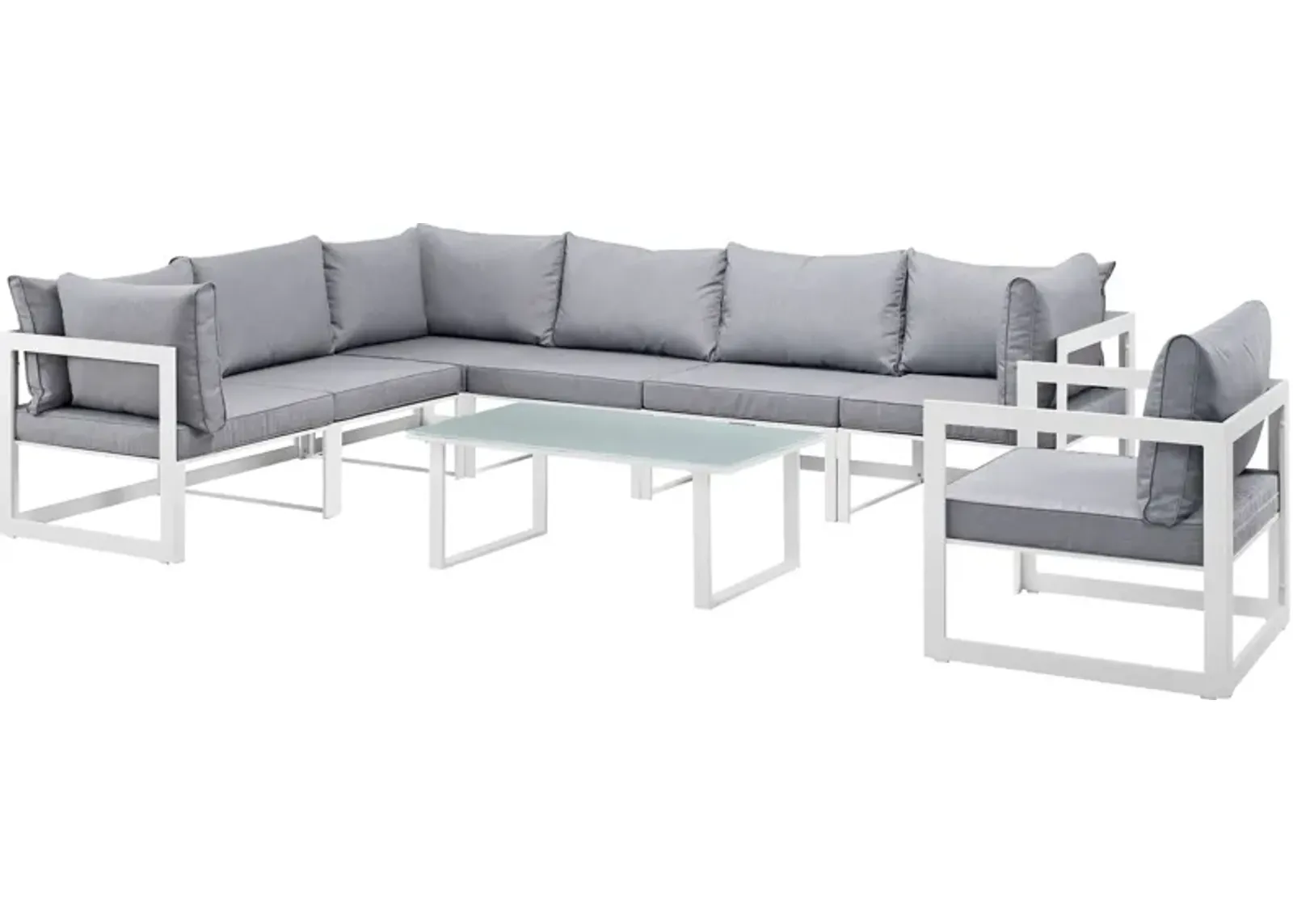 Fortuna 8 Piece Outdoor Patio Sectional Sofa Set