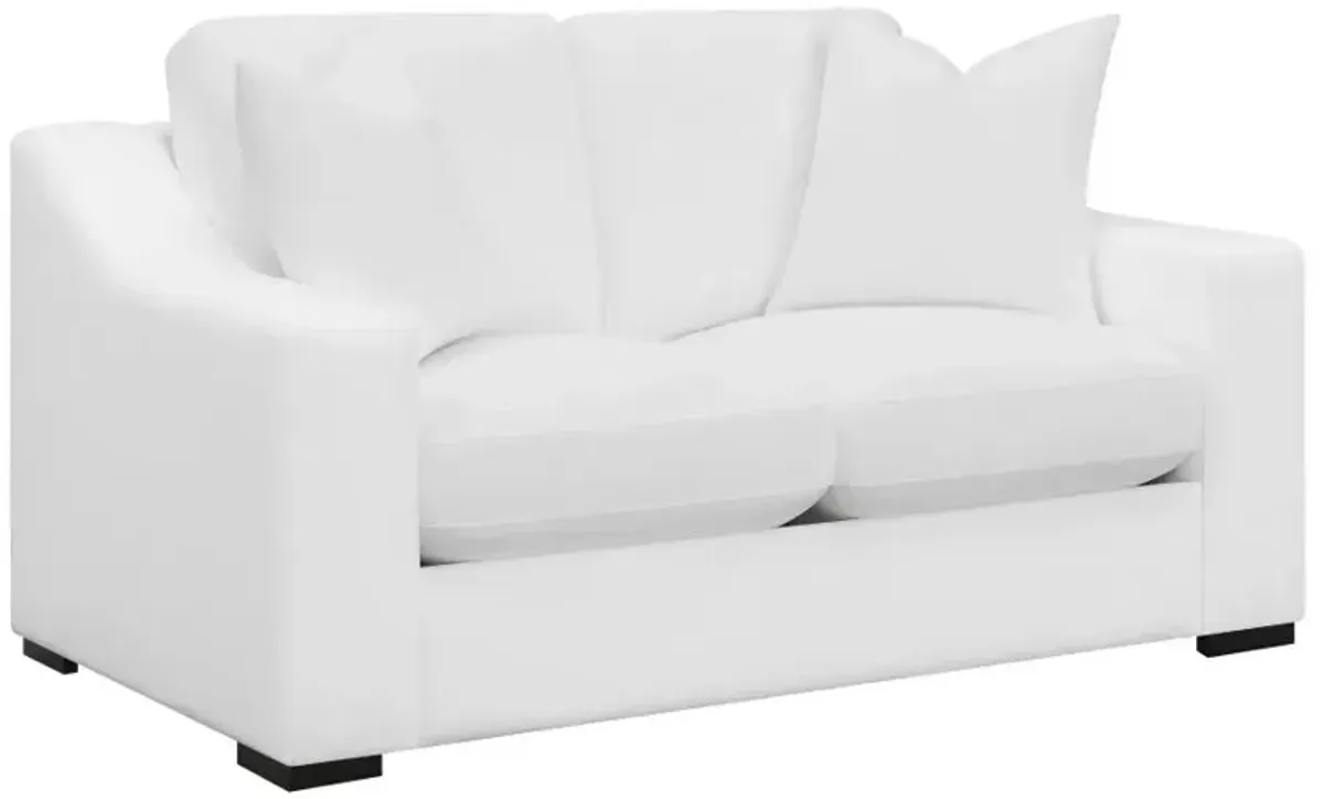 Ashlyn 2-piece Upholstered Sloped Arms Living Room Set White