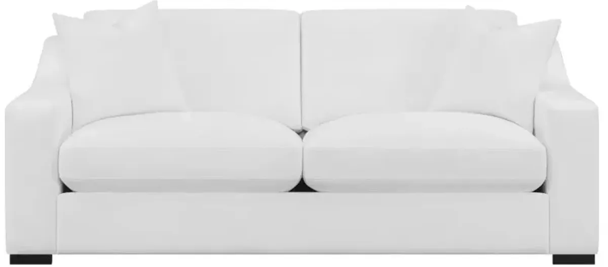 Ashlyn 2-piece Upholstered Sloped Arms Living Room Set White