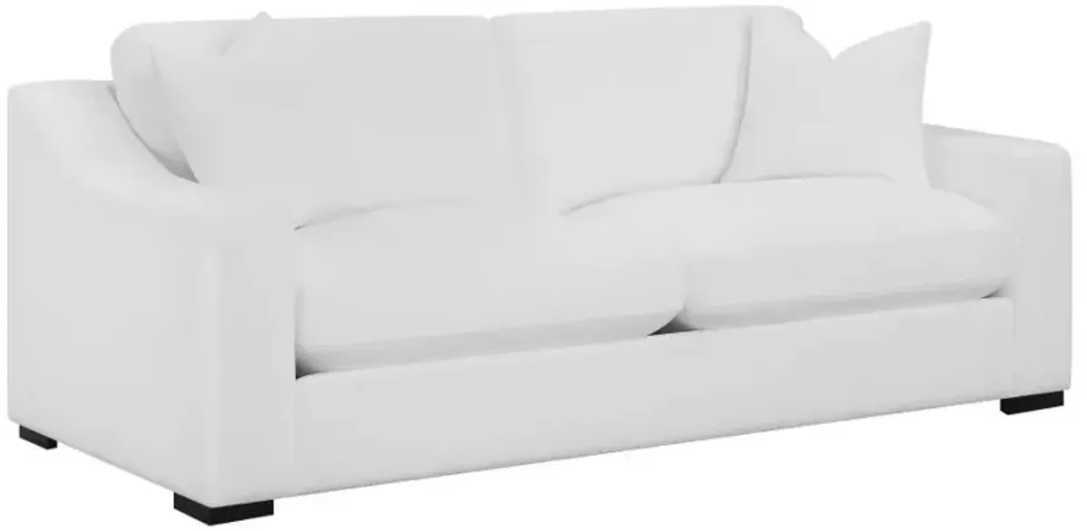 Ashlyn 2-piece Upholstered Sloped Arms Living Room Set White