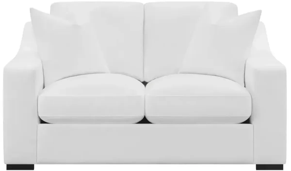 Ashlyn 2-piece Upholstered Sloped Arms Living Room Set White