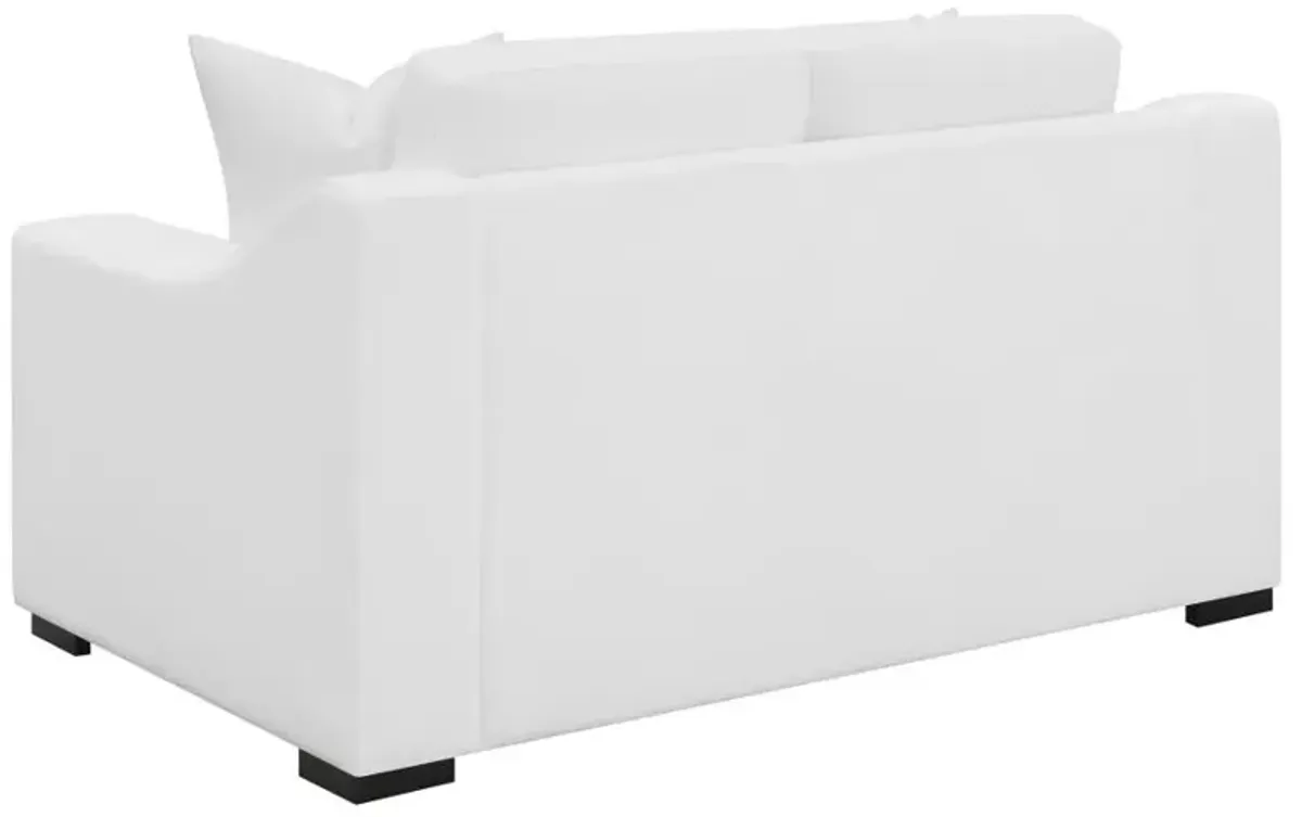 Ashlyn 2-piece Upholstered Sloped Arms Living Room Set White