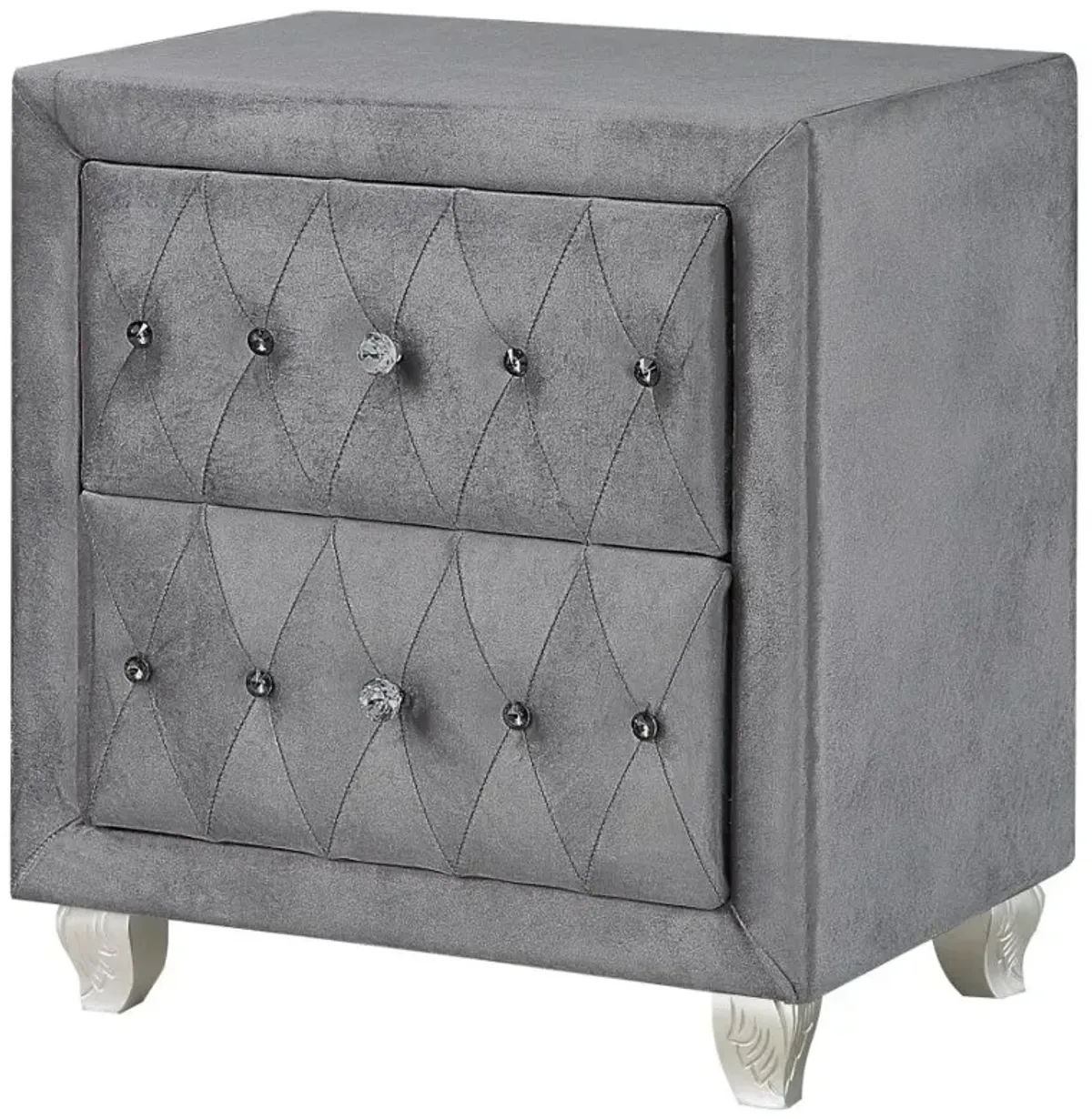 Deanna 2-drawer Rectangular Nightstand Grey