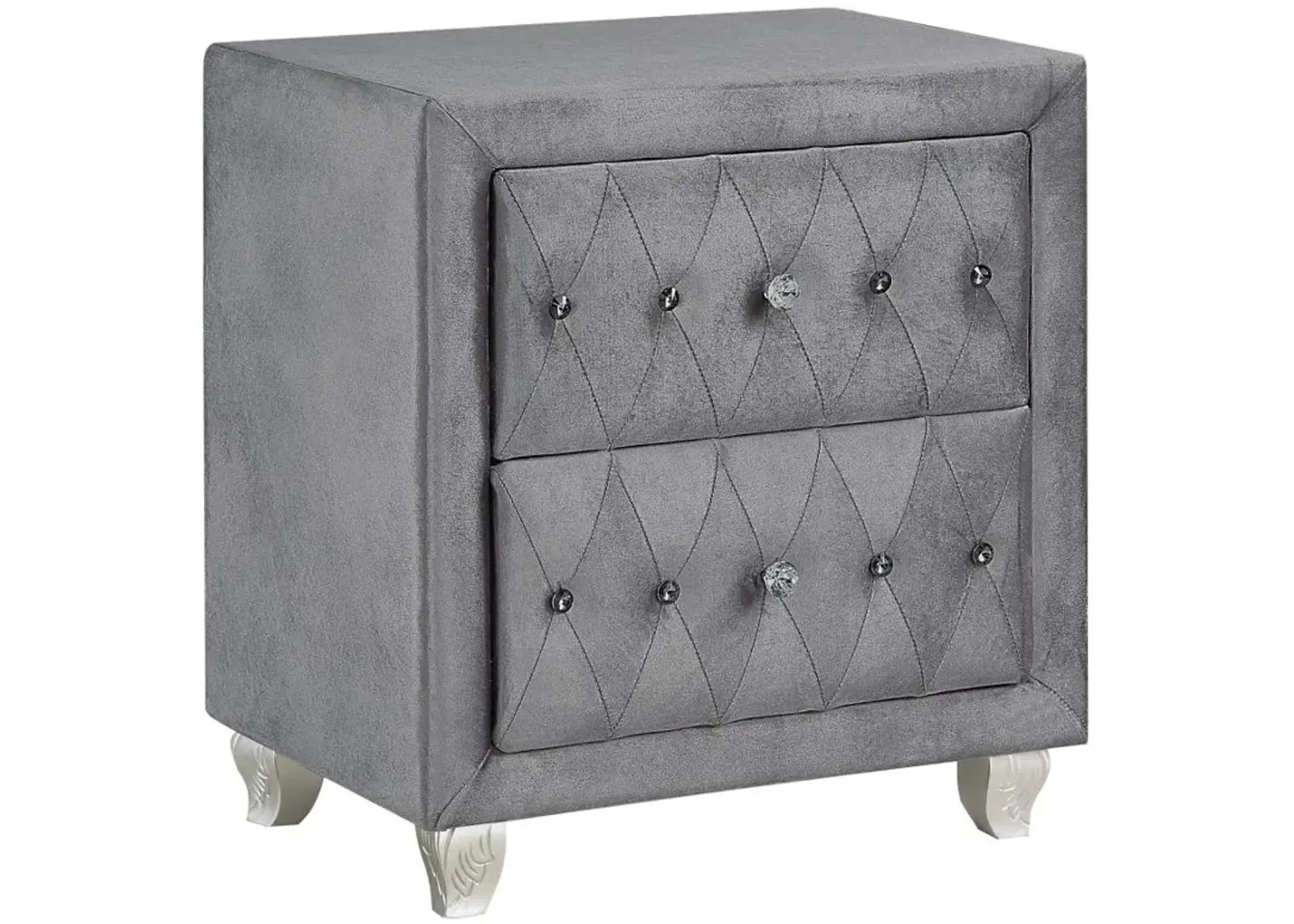 Deanna 2-drawer Rectangular Nightstand Grey