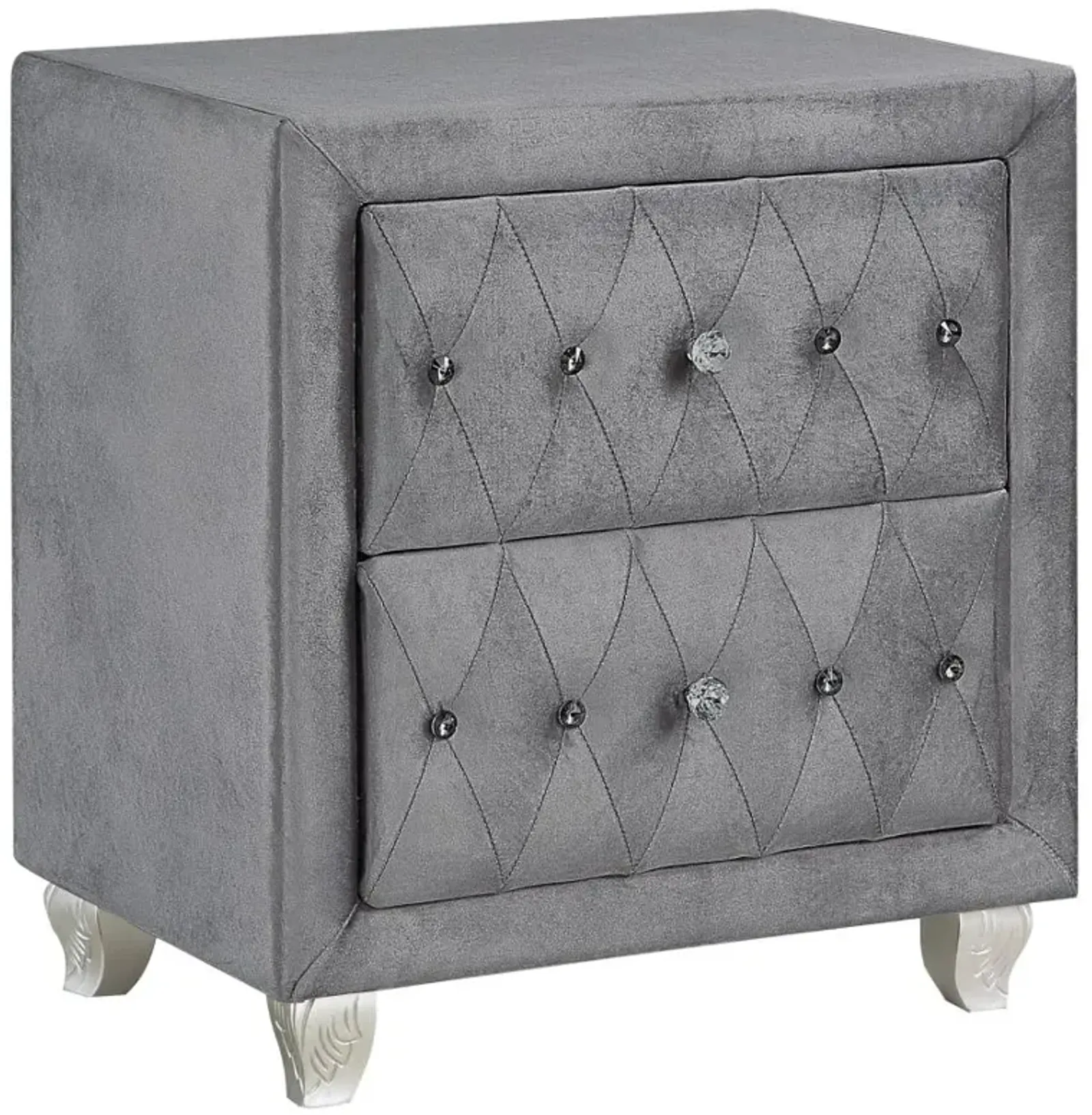 Deanna 2-drawer Rectangular Nightstand Grey