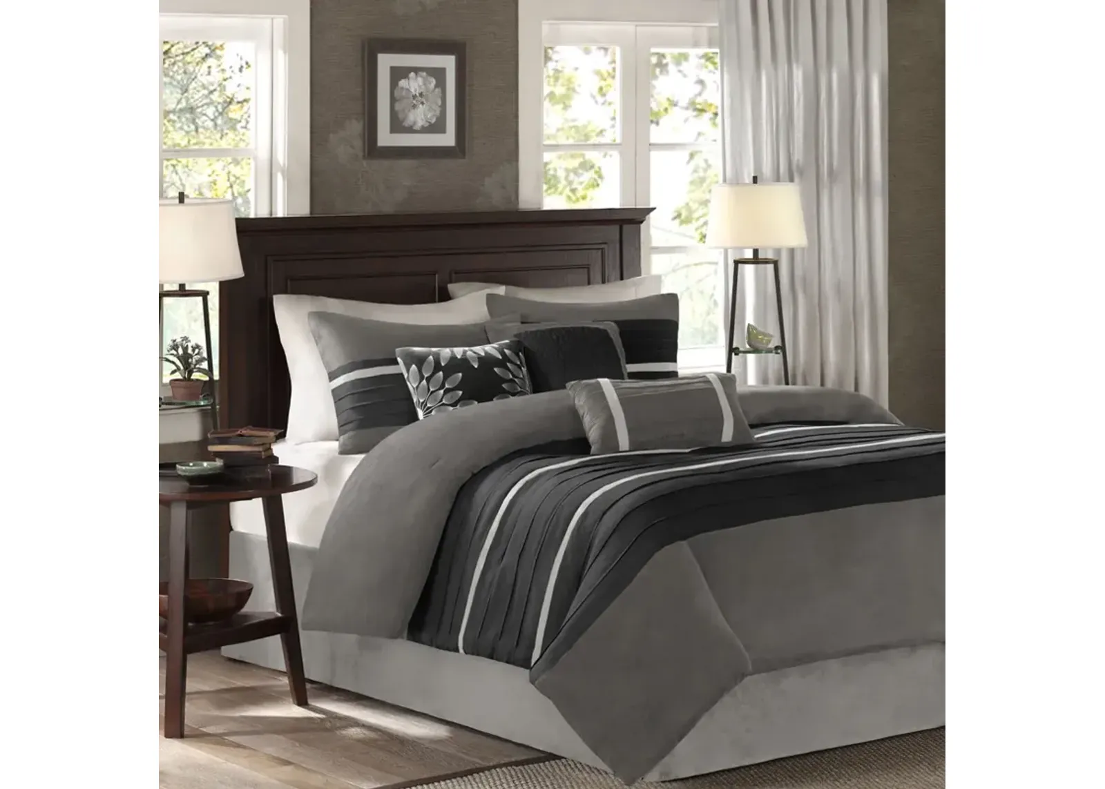 Madison Park Palmer Black 7 Piece Comforter Set