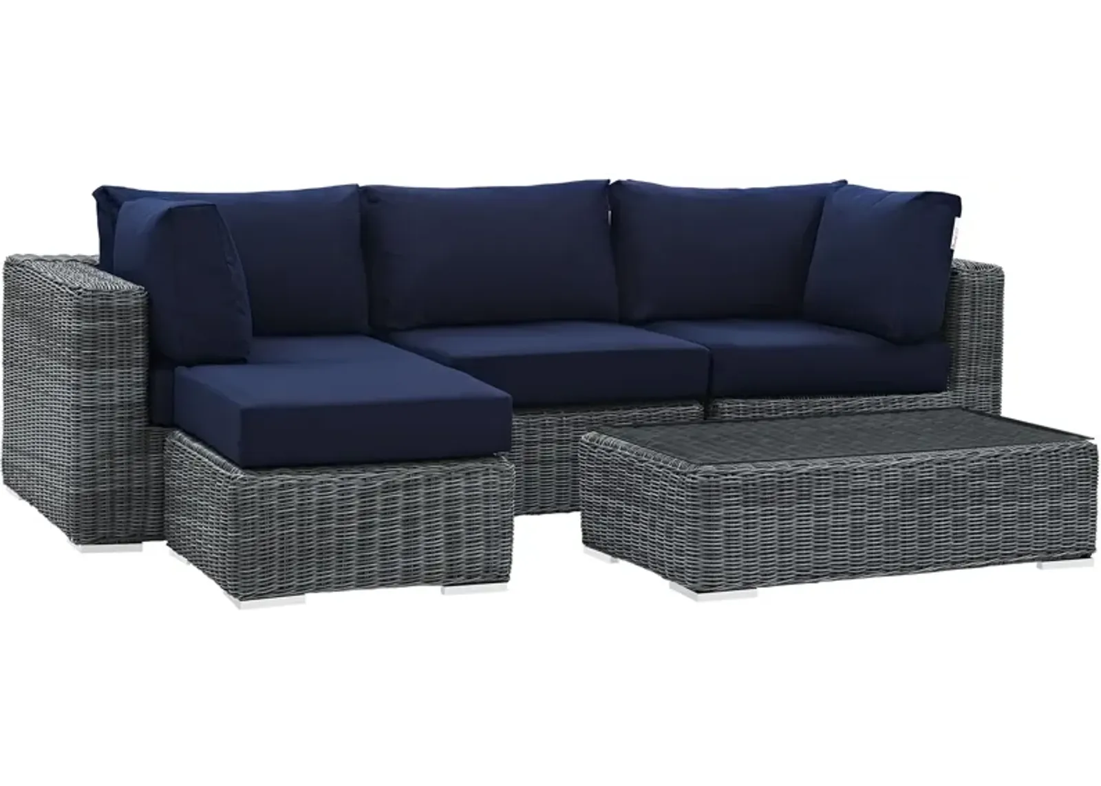 Summon 5 Piece Outdoor Patio Sunbrella® Sectional Set