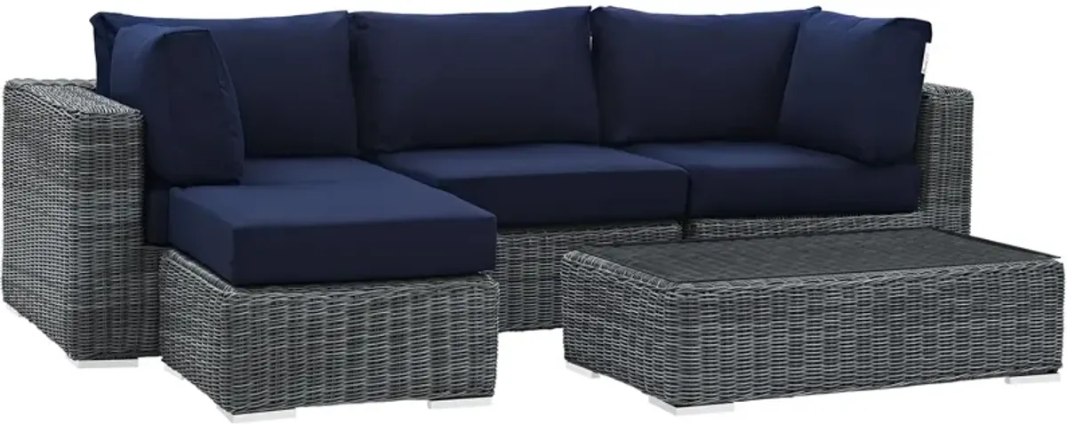 Summon 5 Piece Outdoor Patio Sunbrella® Sectional Set