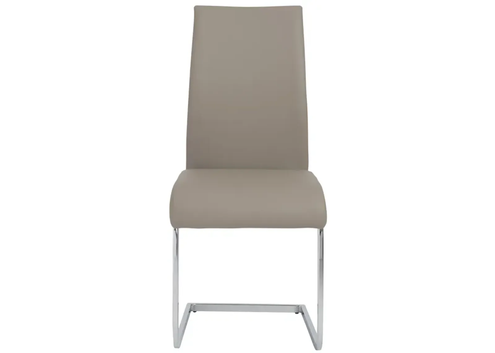 Epifania Dining Chair in Taupe with Chrome Legs - Set of 4