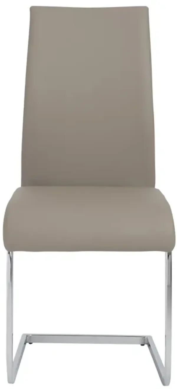 Epifania Dining Chair in Taupe with Chrome Legs - Set of 4
