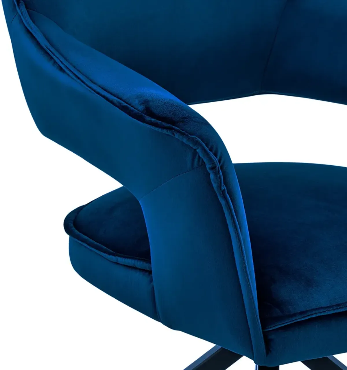 Hadley Dining Room Accent Chair in Blue Velvet with Black Finish