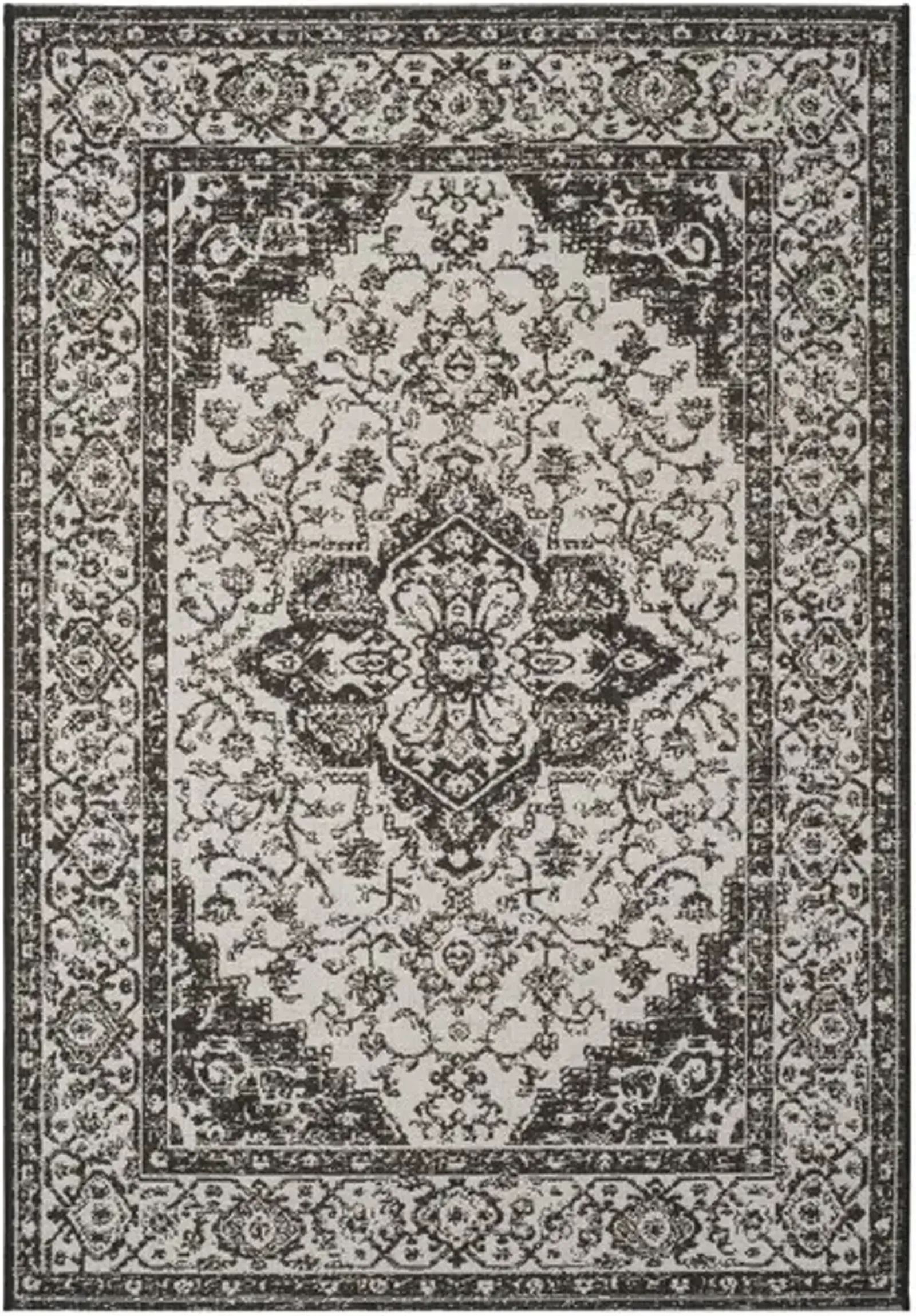 LINDEN 137 Collection LND137A-5 Light Grey / Charcoal 5'-3" X 7'-6"