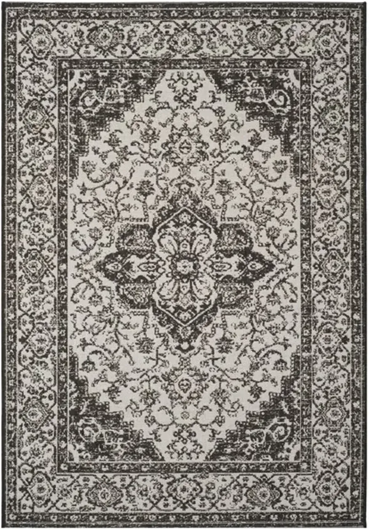 LINDEN 137 Collection LND137A-5 Light Grey / Charcoal 5'-3" X 7'-6"