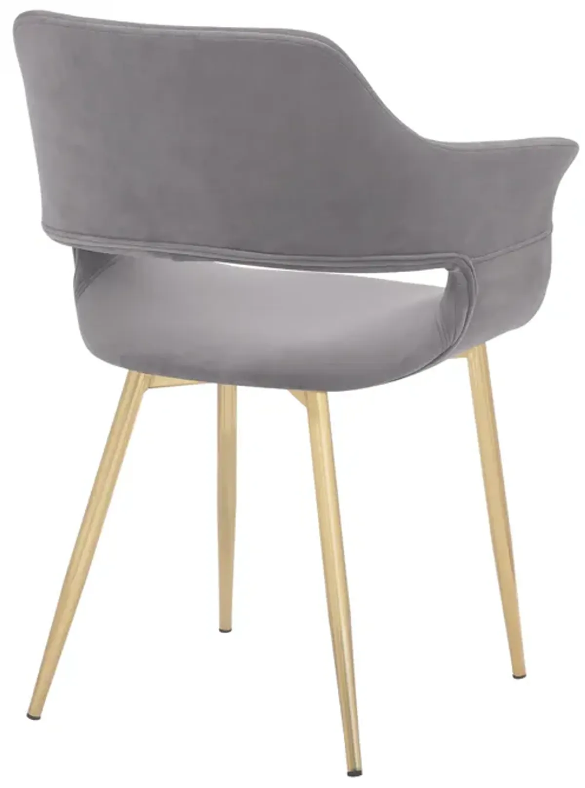 Gigi Grey Velvet Dining Room Chair with Gold Metal Legs - Set of 2