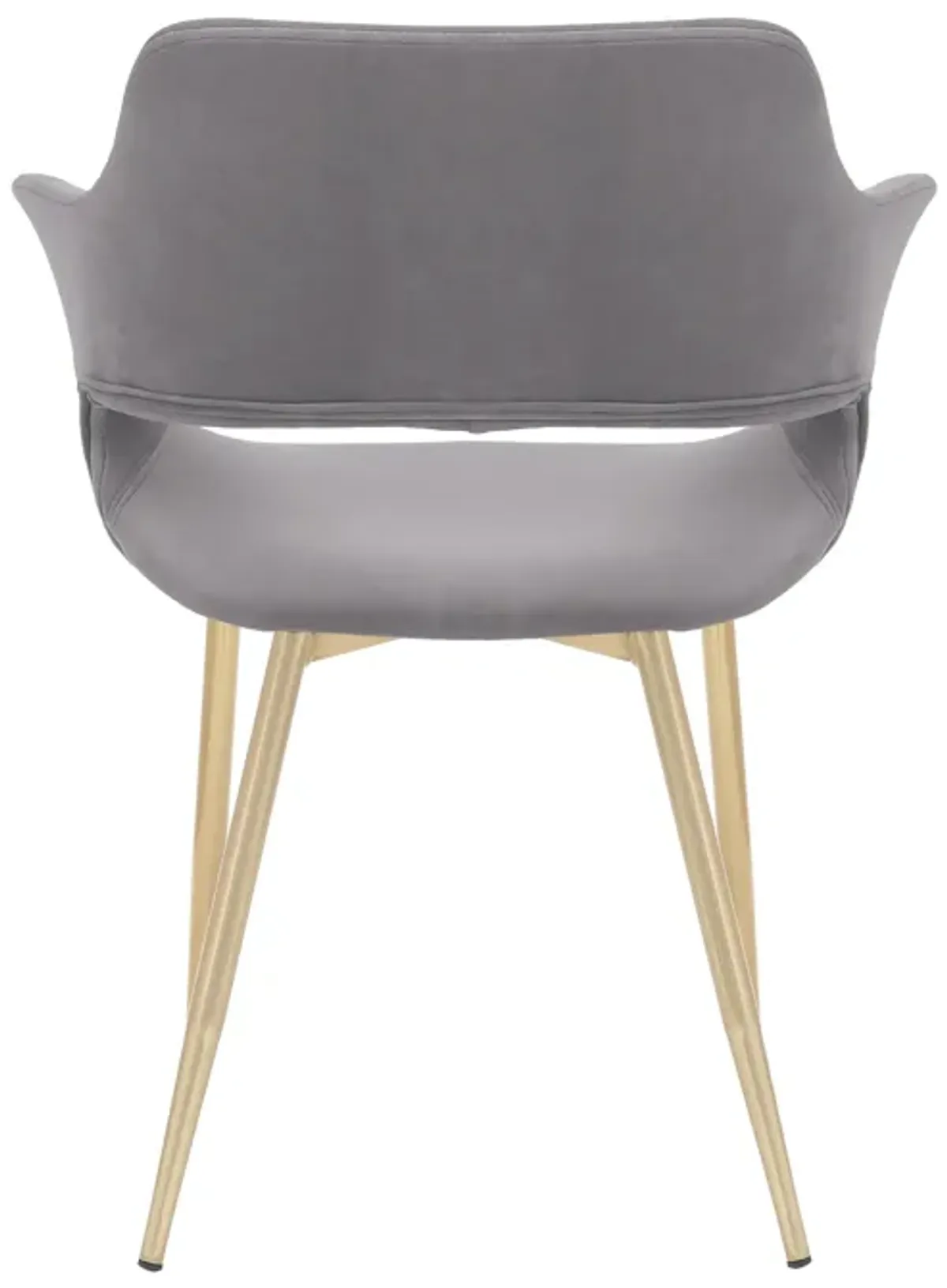 Gigi Grey Velvet Dining Room Chair with Gold Metal Legs - Set of 2