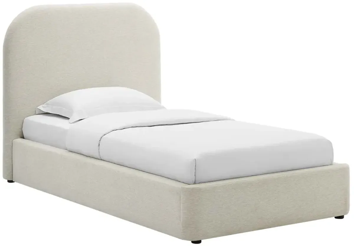 Keynote Upholstered Fabric Curved Twin Platform Bed by Modway