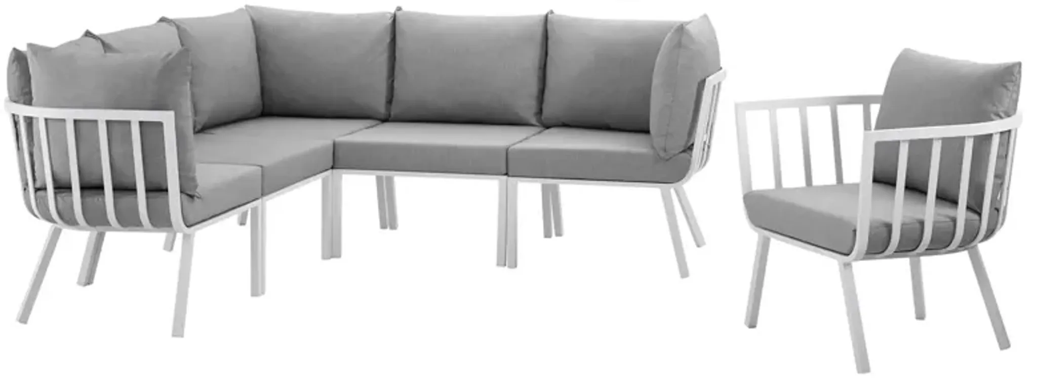Riverside 6 Piece Outdoor Patio Aluminum Set Mine | Furniture.com