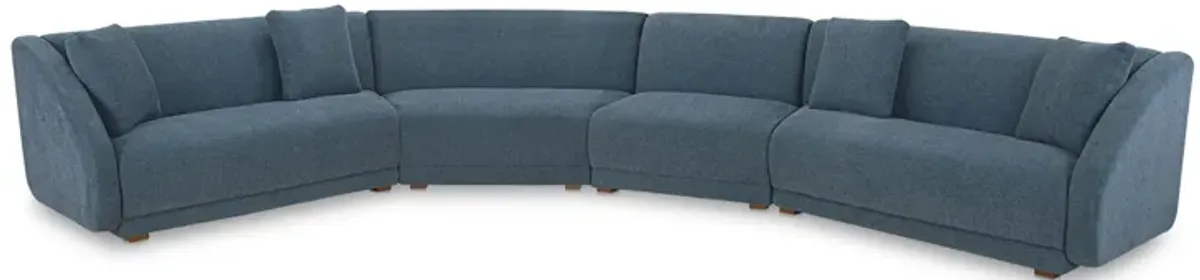 Fraser 4 Piece Modular Sectional Deep Blue