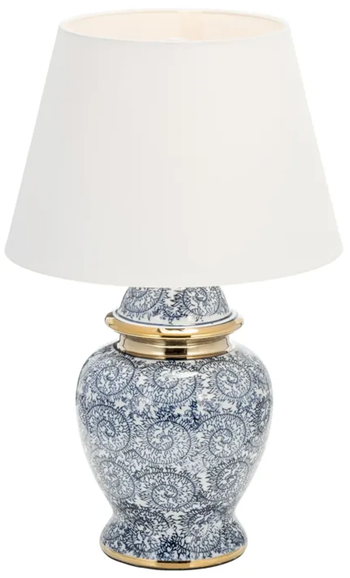 Ceramic 19" Chinoiserie Table Lamp, Blue/gold