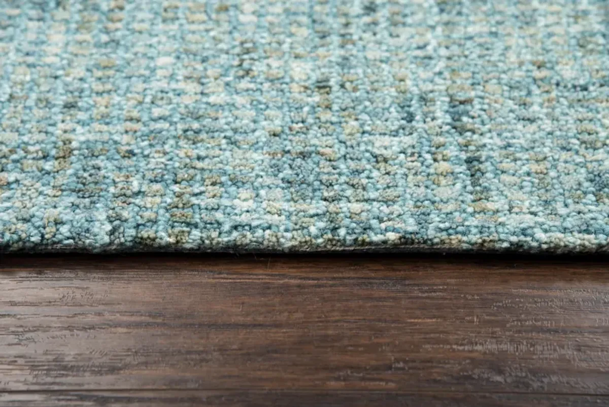 Talbot Teal Tweed Wool 2'6" x 8' Runner Rug