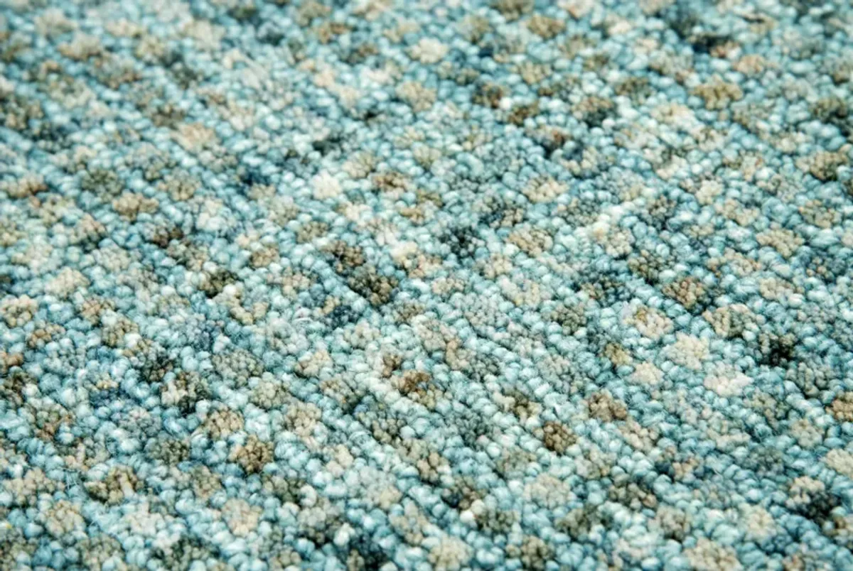 Talbot Teal Tweed Wool 2'6" x 8' Runner Rug