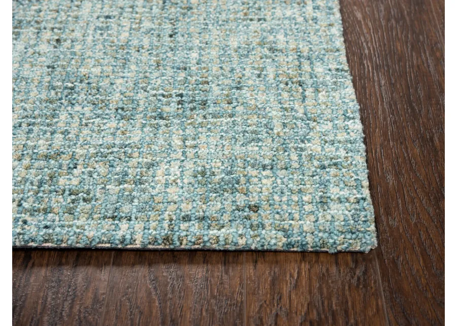 Talbot Teal Tweed Wool 2'6" x 8' Runner Rug