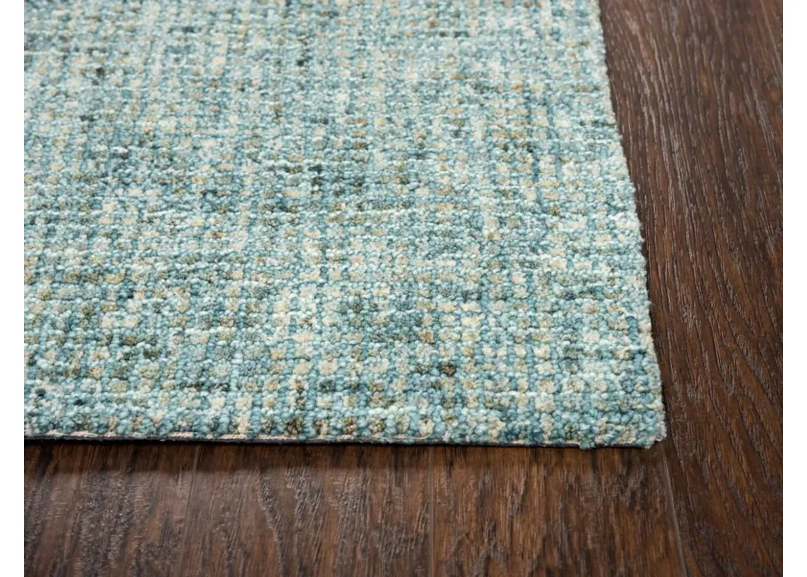 Talbot Teal Tweed Wool 2'6" x 8' Runner Rug