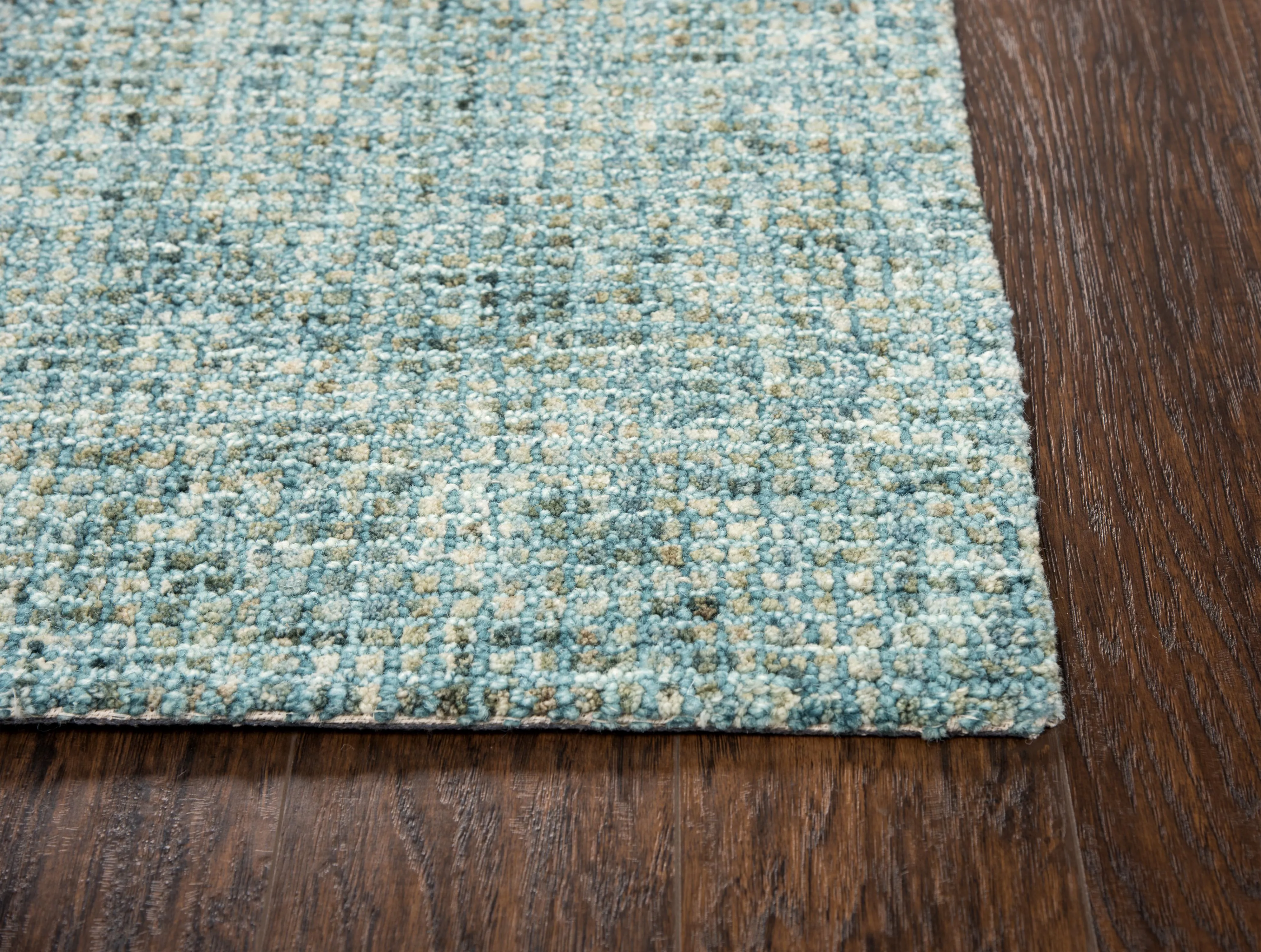 Talbot Teal Tweed Wool 2'6" x 8' Runner Rug